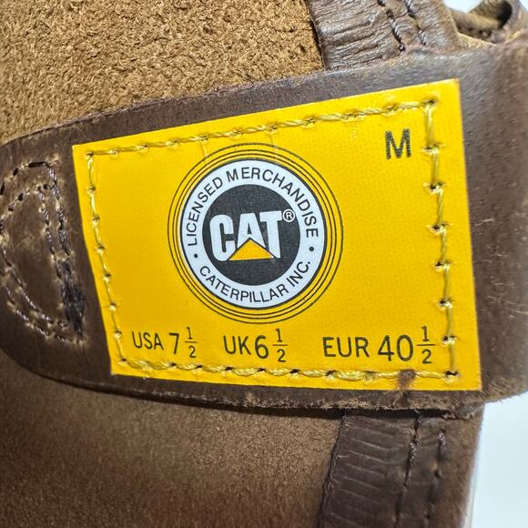 Caterpillar Drawbar Pull On Work Boots Steel Toe Brown Leather Mens Size 7.5 NEW main image 7